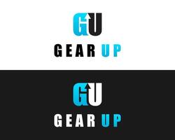 GU lettere monogramma verso l'alto freccia direzione logo design. vettore