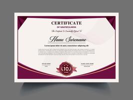 professionale certificato di apprezzamento modello design campione, elegante blu, oro, giardino diploma certificato pulito moderno certificato. certificato confine modello con lusso illustrazione vettore