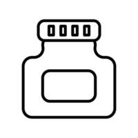 design dell'icona della linea della bottiglia di inchiostro vettore