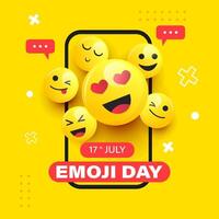 emoji giorno illustrazione. emoji e Telefono vettore