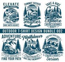 montagna escursioni a piedi campeggio maglietta design gruppi design vettore