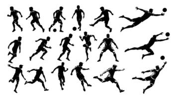 silhouette di calcio giocatore illustrazione vettore