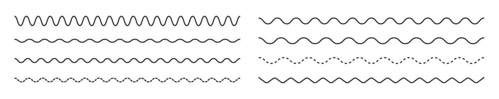 onda Linee impostare. ondulato linea collezione. vettore