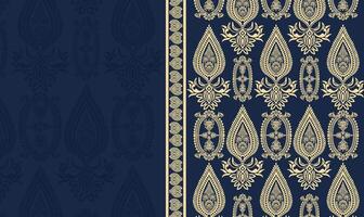 modello design batik tradizionale sfondo blu vettore