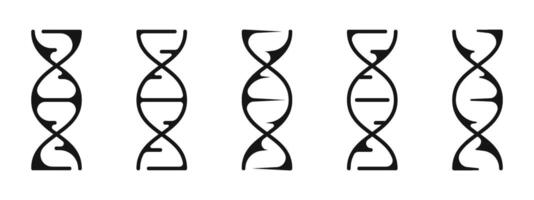 dna icone impostare. dna simboli. vettore