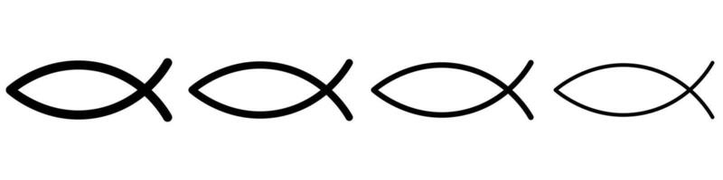 cristiano pesce icona impostato di base semplice design vettore