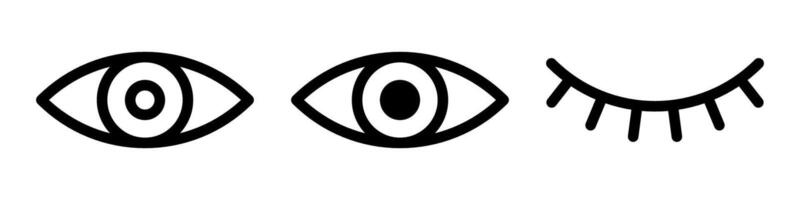 occhi icona impostato simbolo di base semplice design vettore