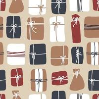 Reticolo senza giunte di scatole regalo, regali per compleanno, Natale o vacanze. può essere utilizzato come stampa per vestiti, design per tessuto, tenda, sfondo, moquette, carta da parati, abbigliamento, avvolgimento vettore