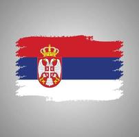 bandiera della serbia con pennello dipinto ad acquerello vettore
