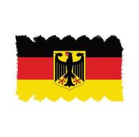 bandiera della germania con pennello dipinto ad acquerello vettore