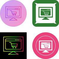 e-commerce sito web icona design vettore