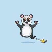 simpatici e divertenti animali con panda. personaggio geniale. perfetto per mascotte, logo, icone e design del personaggio.