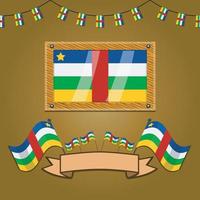 bandiere dell'africa centrale su telaio in legno, etichetta vettore