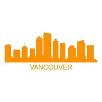 skyline di Vancouver su sfondo bianco vettore