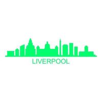 skyline di Liverpool su sfondo bianco vettore