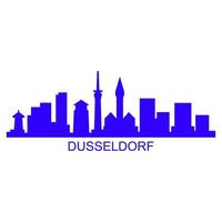 skyline di dusseldorf su sfondo bianco vettore