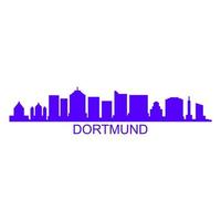 skyline di dortmund su sfondo bianco vettore