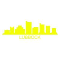 skyline di Lubbock su sfondo bianco vettore