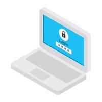 concetti di password del laptop vettore