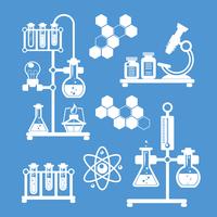 Set di icone decorative di chimica vettore