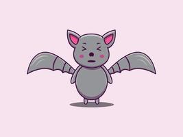 stampa vettoriale simpatico animale pipistrello icona del fumetto illustrazione