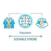 icona del concetto di elettorato. illustrazione della linea sottile di idea di popolazione. società, comunità. risorse umane nazionali. demografico degli elettori. disegno vettoriale isolato profilo. tratto modificabile