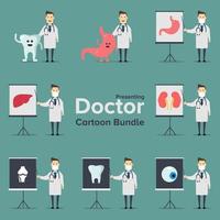 illustrazione grafica vettoriale di medico cartone animato bundle