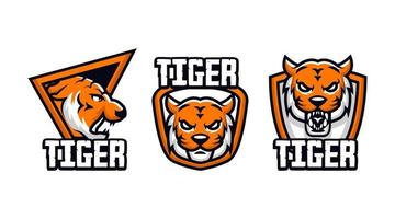 modello di progettazione del logo distintivo della tigre vettore