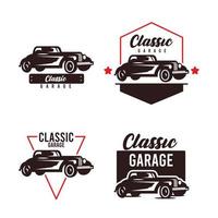design del logo vintage muscle car retrò vettore