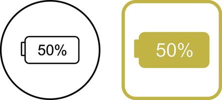 unico metà batteria icona design vettore