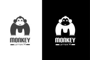 lettera m e logo testa di scimmia, vettoriali gratis