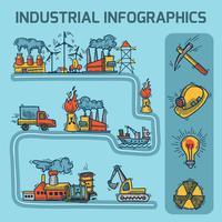 Set di infografica schizzo industriale vettore