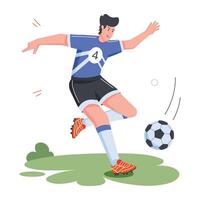 calcio Giocatori piatto illustrazioni vettore