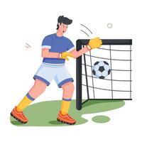 calcio atleti piatto illustrazioni vettore