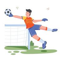 calcio atleti piatto illustrazioni vettore