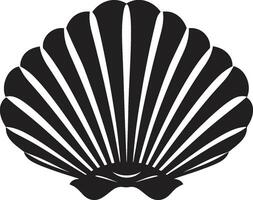 mollusco serenata dispiegato iconico emblema icona fondale marino gemme rivelato logo design vettore