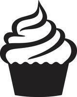 decadente delizie nero Cupcake zucchero corsa eleganza nero Cupcake vettore