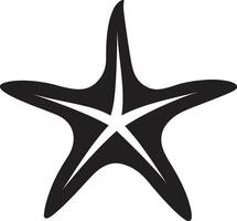 affascinante mare creatura stella marina logo design brillante stella marina design nero icona vettore