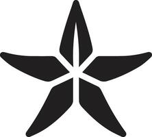 oceanico eleganza nero stella marina emblema marino fascino stella marina design vettore