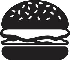 frizzante gusto hamburger elegante hamburger eleganza nero icona vettore