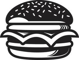 iconico hamburger design nero frizzante tentazione hamburger emblema vettore