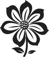 intricato petalo telaio nero simbolico icona botanico silhouette monocromatico logo vettore