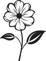schizzo stile fiorire icona nero design logo mano disegnato floreale acquaforte monocromatico emblema icona vettore