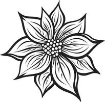 elegante fiore silhouette simbolo dettaglio minimalista floreale essenza monocromatico logo vettore