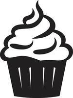 zuccherino creazione nero Cupcake dolce indulgenza nero Cupcake vettore