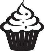 frustato beatitudine fascino Cupcake nero smerigliato tentazione nero Cupcake vettore