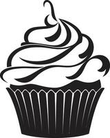 dolce padronanza nero Cupcake al forno diletto Cupcake nero vettore