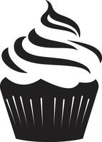 zucchero rivestito eleganza nero frustato perfezione Cupcake nero vettore