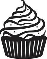 deliziosamente artigianale Cupcake nero Cupcake eleganza nero vettore