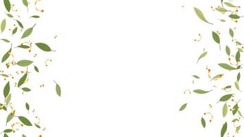verde le foglie telaio sfondo e oro coriandoli illustrazione vettore